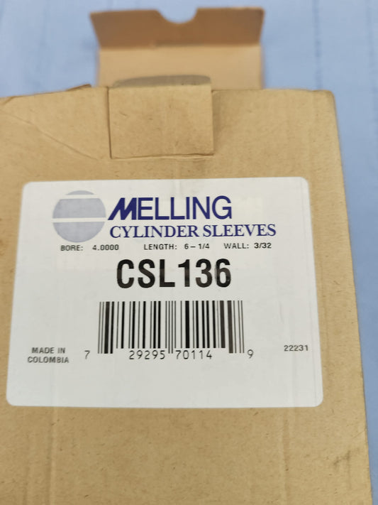 Melling Cylinder Sleeve CSL136 Originalverpackung, Bohrung 4.0000 Zoll, Länge 6-1/4 Zoll, Wandstärke 3/32
